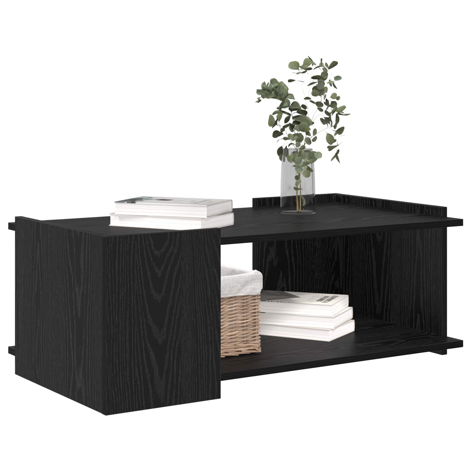 Salontafel Zwart eiken 90 x 50 x 33 cm Bewerkt hout is nu te koop bij PeponiXL, paradijselijk wonen!