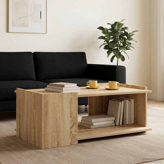 Salontafel Sonoma Eiken 90 x 50 x 33 cm Bewerkt hout is nu te koop bij PeponiXL, paradijselijk wonen!