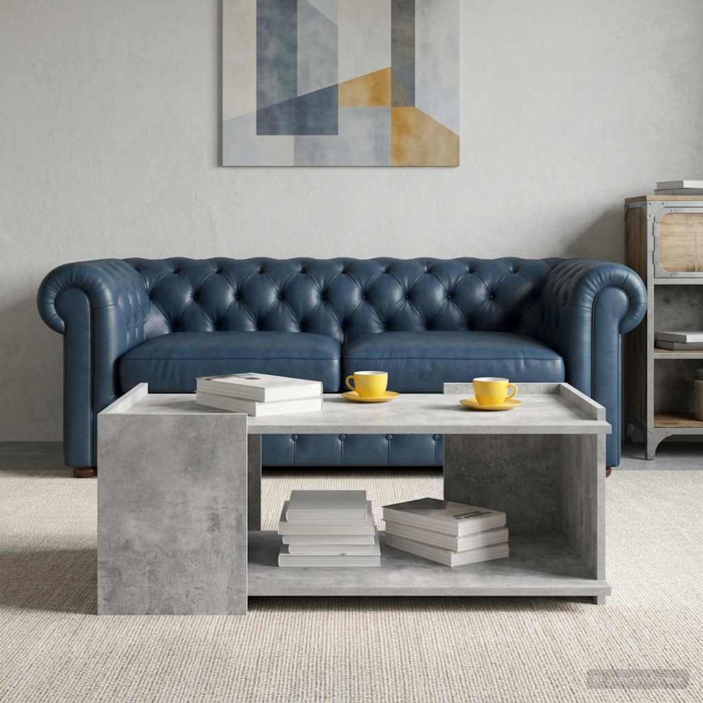 Salontafel Betongrijs 90 x 50 x 33 cm Bewerkt hout is nu te koop bij PeponiXL, paradijselijk wonen!