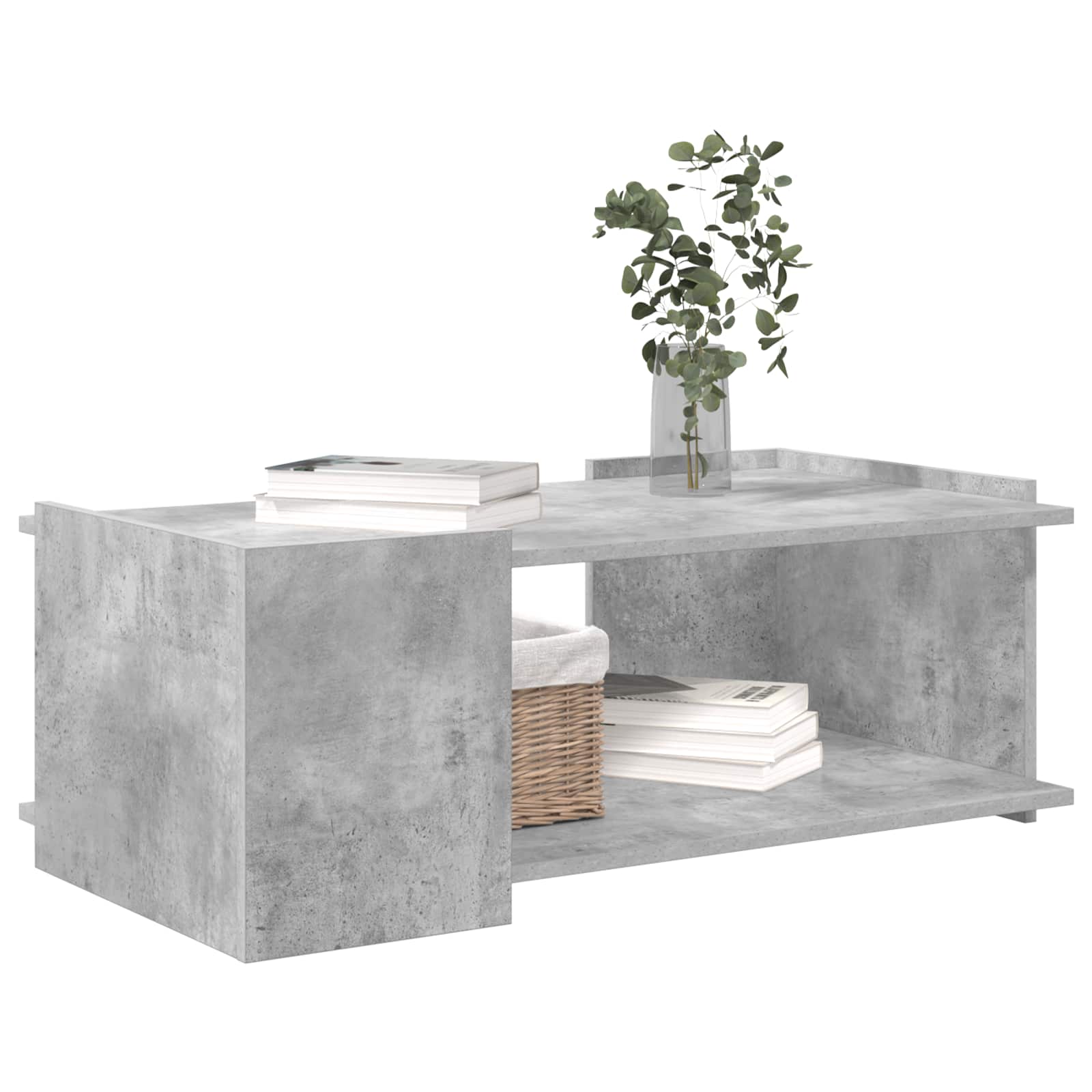 Salontafel Betongrijs 90 x 50 x 33 cm Bewerkt hout is nu te koop bij PeponiXL, paradijselijk wonen!