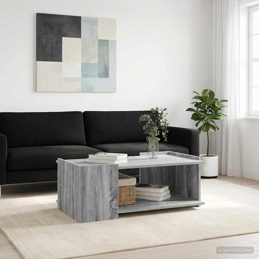 Salontafel Grijs sonoma 90 x 50 x 33 cm Bewerkt hout is nu te koop bij PeponiXL, paradijselijk wonen!