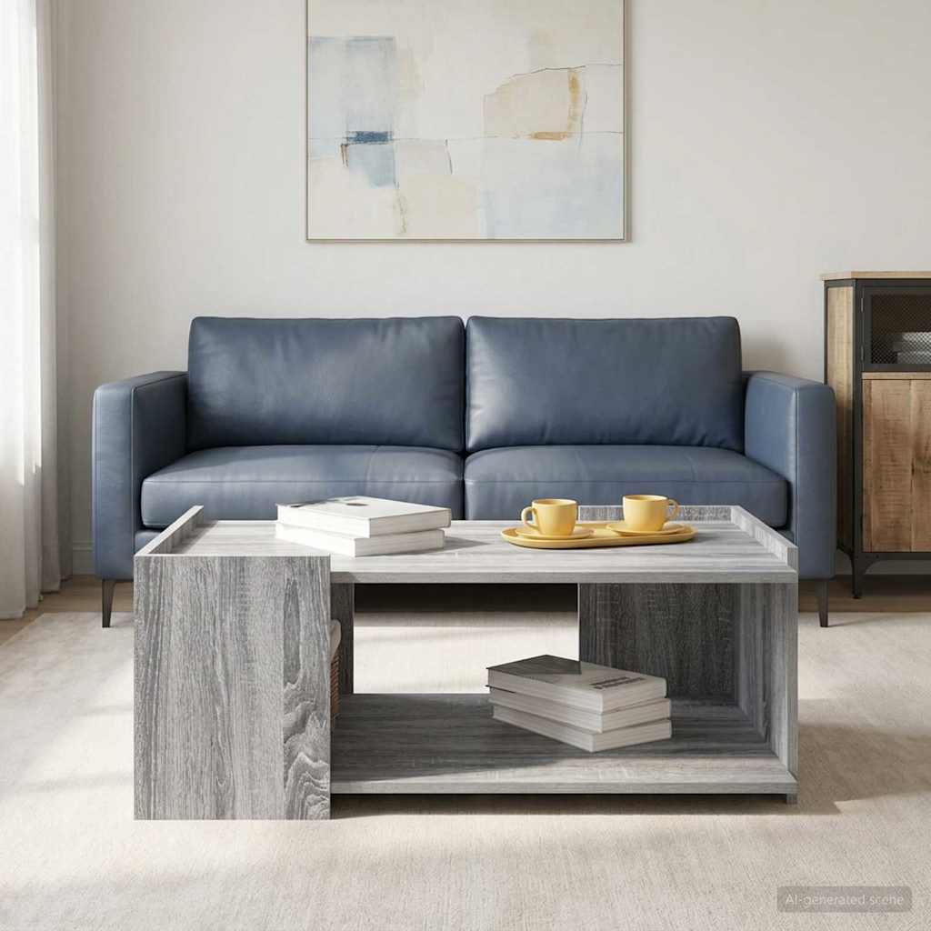 Salontafel Grijs sonoma 90 x 50 x 33 cm Bewerkt hout is nu te koop bij PeponiXL, paradijselijk wonen!