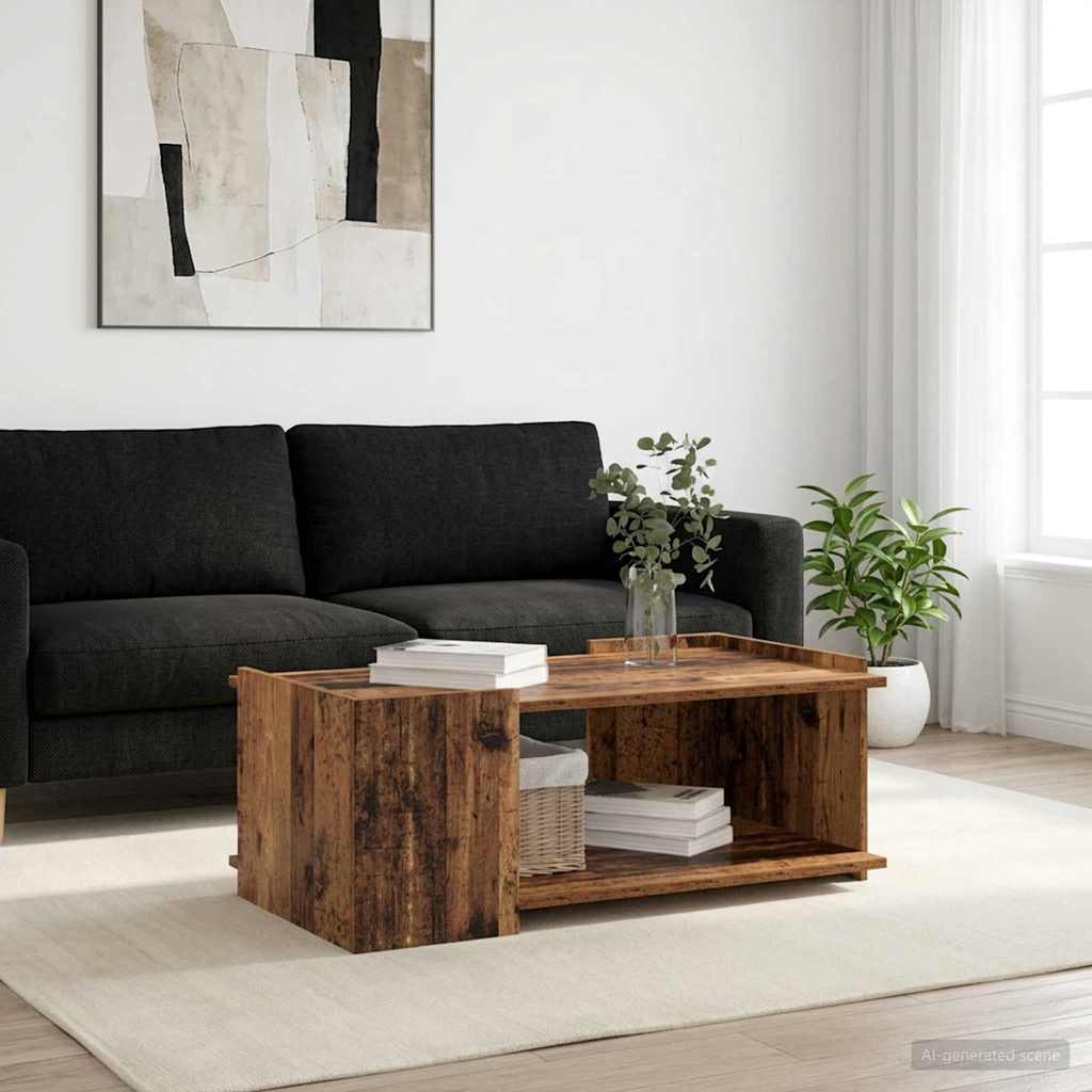 Salontafel Oud hout 90 x 50 x 33 cm Bewerkt hout is nu te koop bij PeponiXL, paradijselijk wonen!