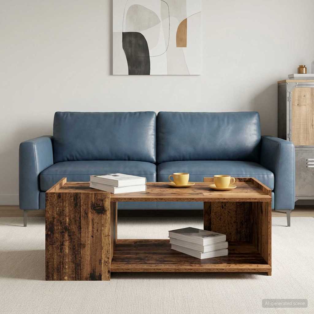 Salontafel Oud hout 90 x 50 x 33 cm Bewerkt hout is nu te koop bij PeponiXL, paradijselijk wonen!