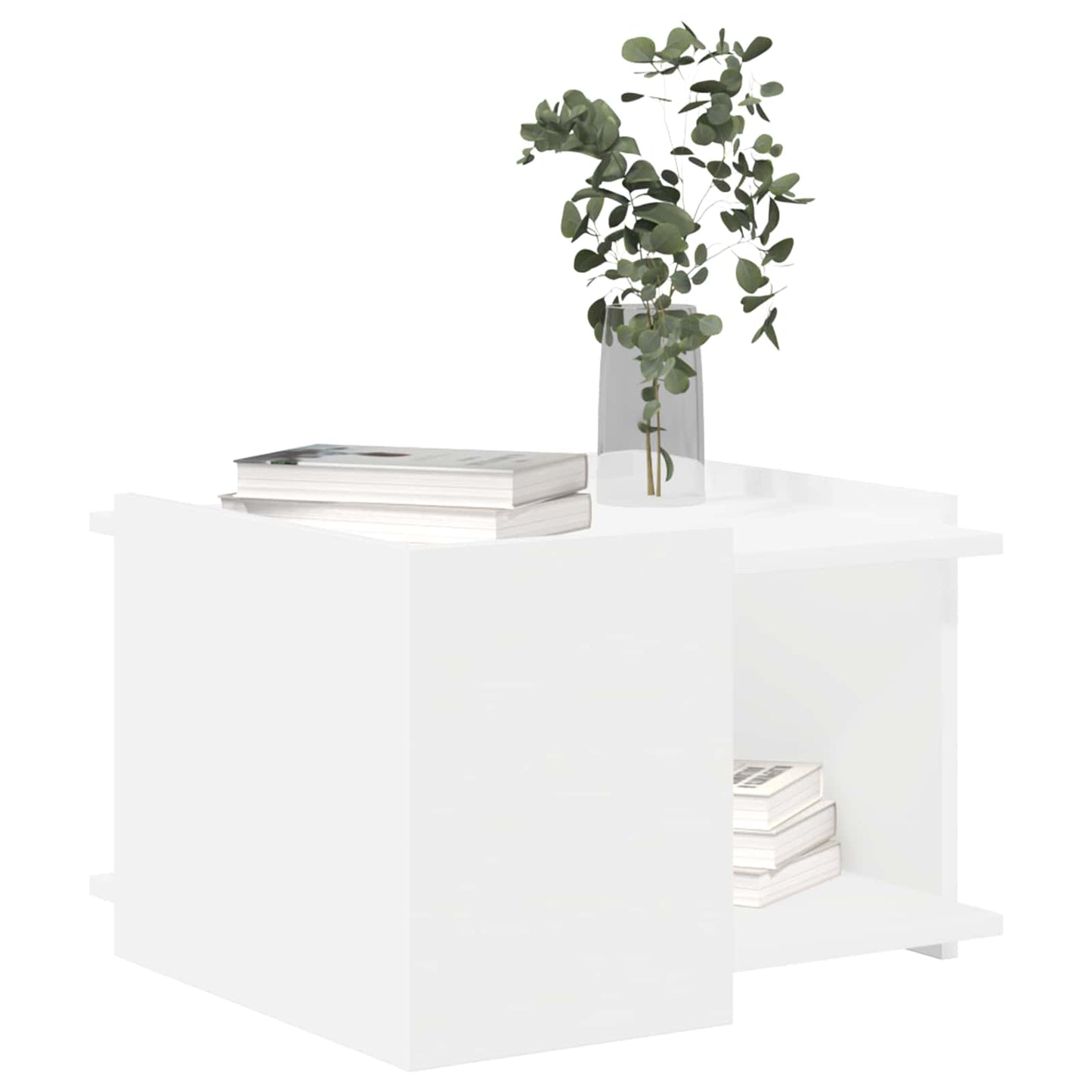 Salontafel Wit 50,5 x 50 x 33 cm Bewerkt hout is nu te koop bij PeponiXL, paradijselijk wonen!
