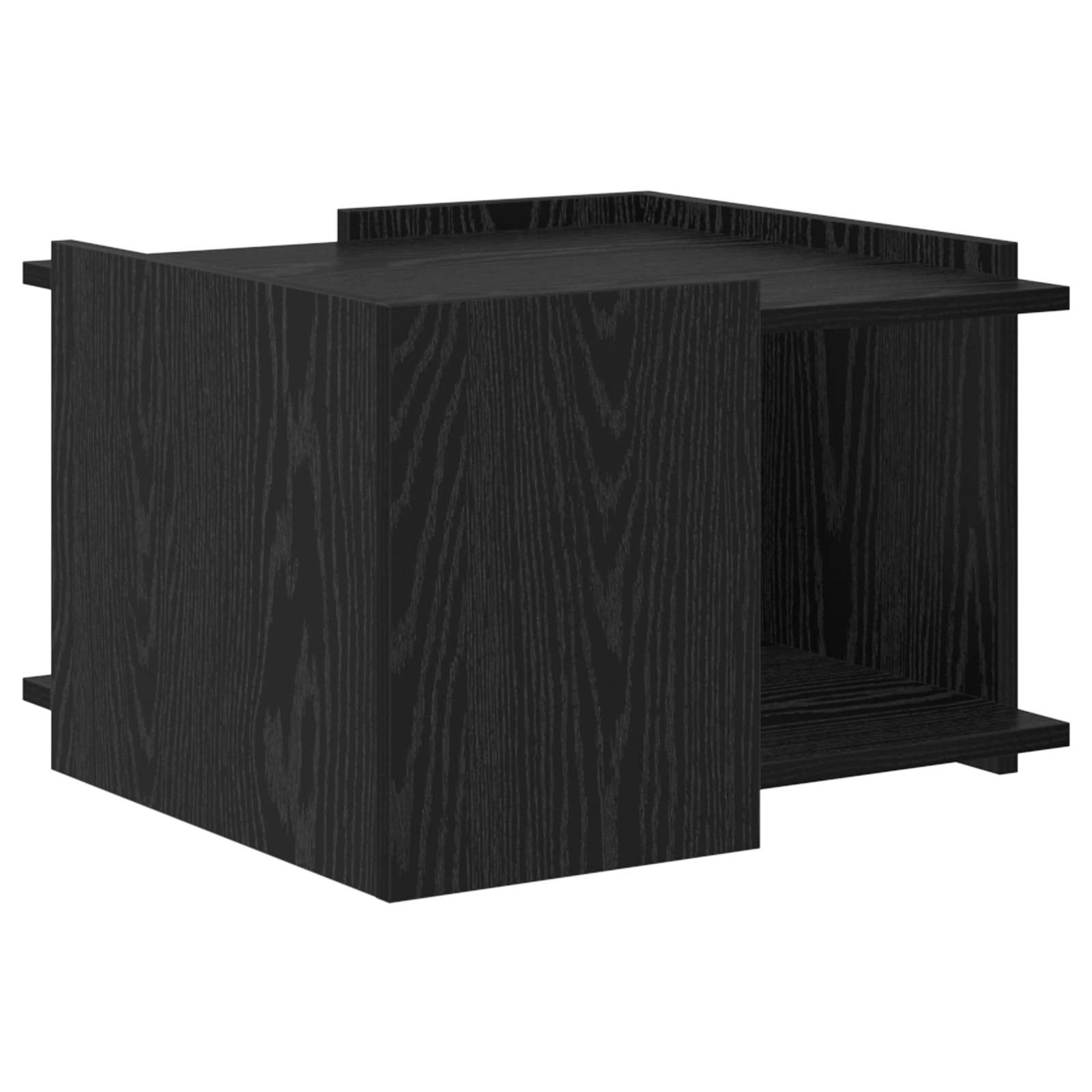 Salontafel Zwart eiken 50,5 x 50 x 33 cm Bewerkt hout is nu te koop bij PeponiXL, paradijselijk wonen!