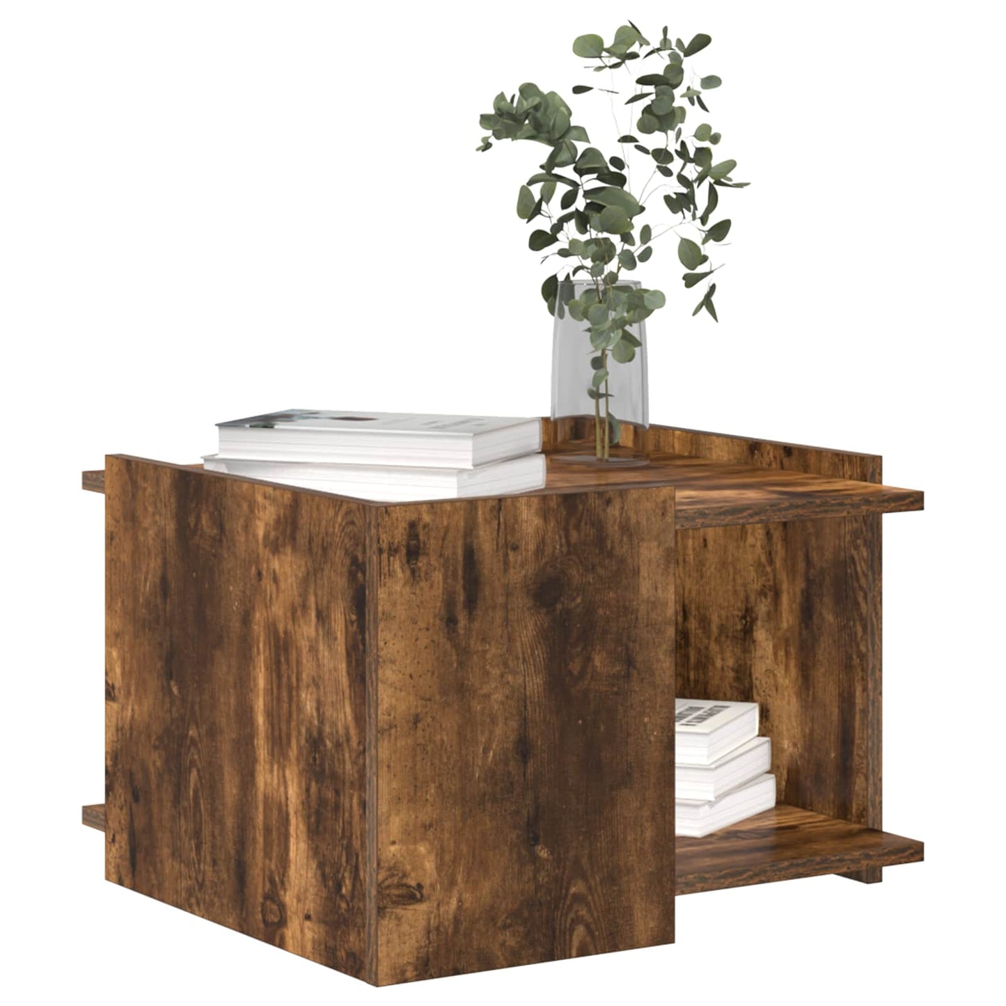 Salontafel Gerookt eiken 50,5 x 50 x 33 cm Bewerkt hout is nu te koop bij PeponiXL, paradijselijk wonen!