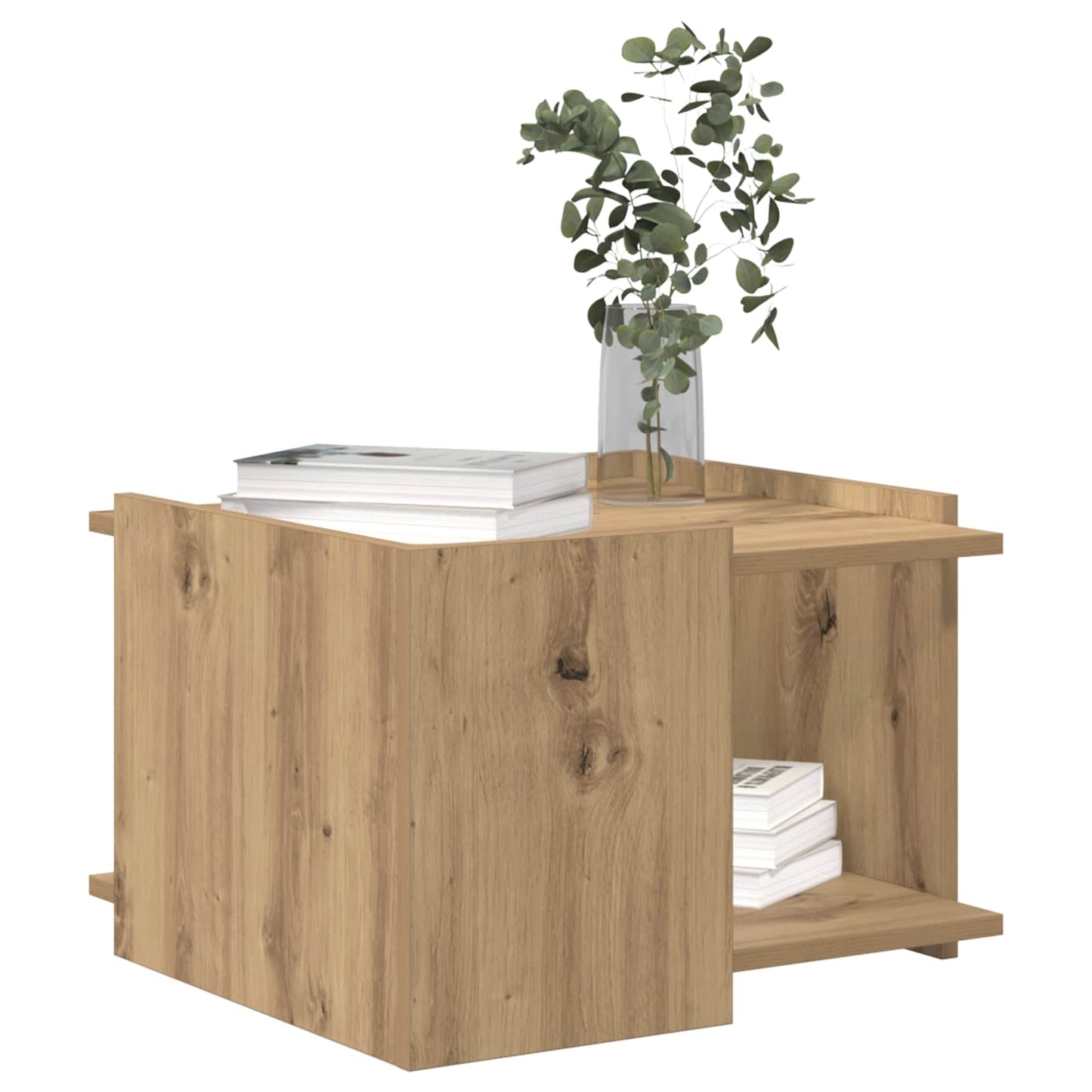 Salontafel Artisanaal eiken 50,5 x 50 x 33 cm Bewerkt hout is nu te koop bij PeponiXL, paradijselijk wonen!