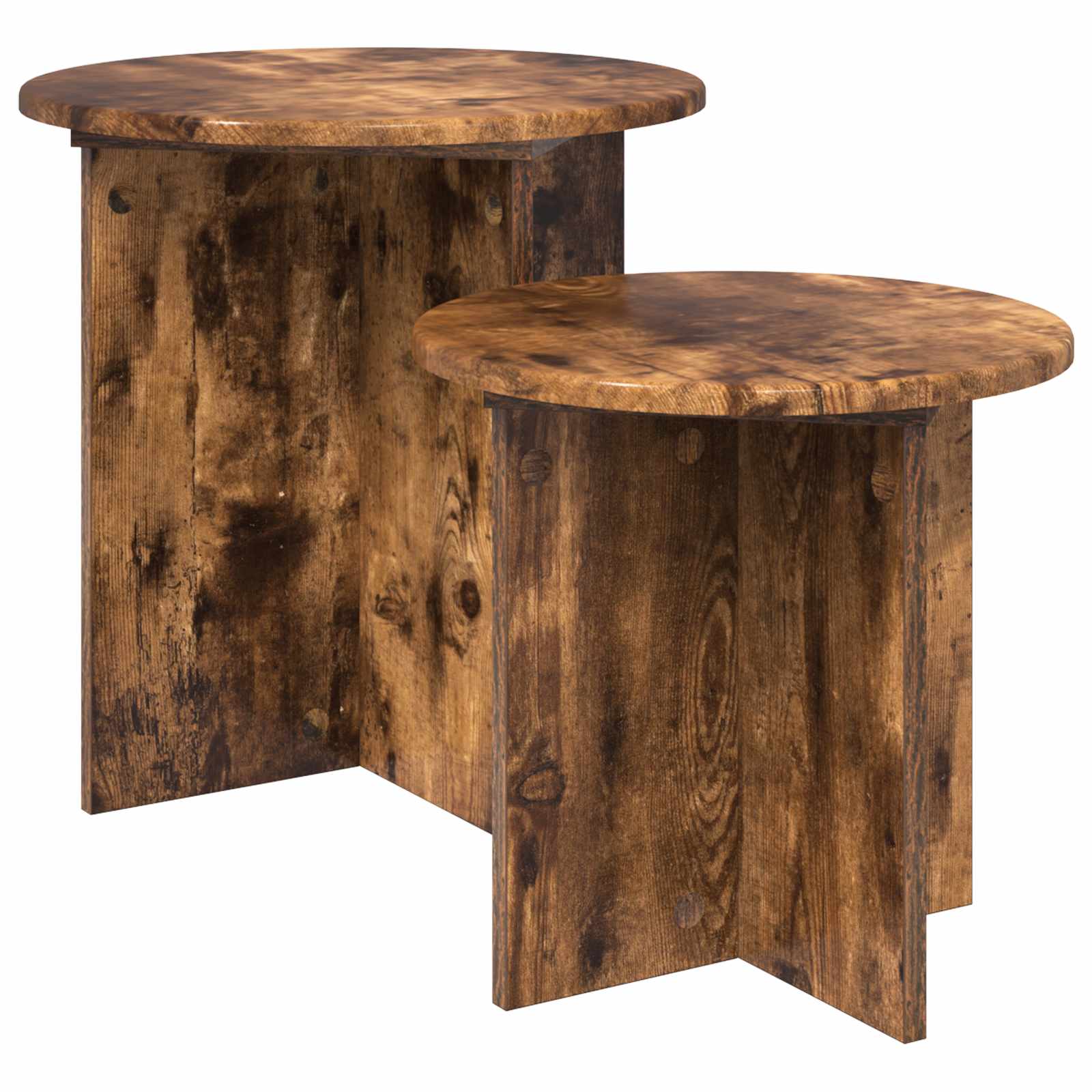 Bijzettafelset 2 st Gerookt Eiken Bewerkt hout is nu te koop bij PeponiXL, paradijselijk wonen!