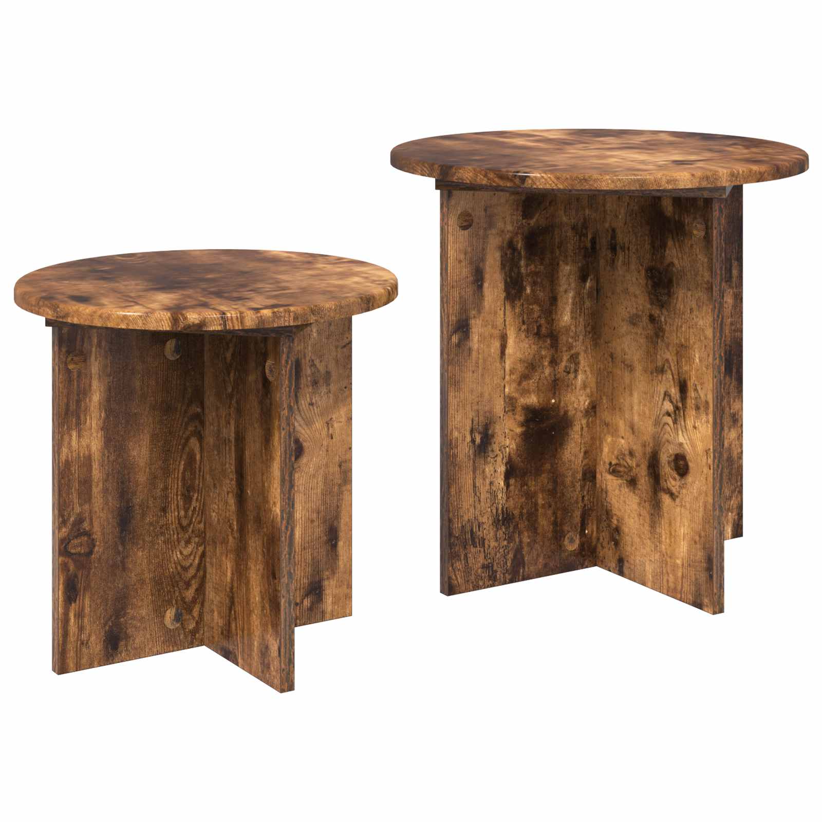 Bijzettafelset 2 st Gerookt Eiken Bewerkt hout is nu te koop bij PeponiXL, paradijselijk wonen!