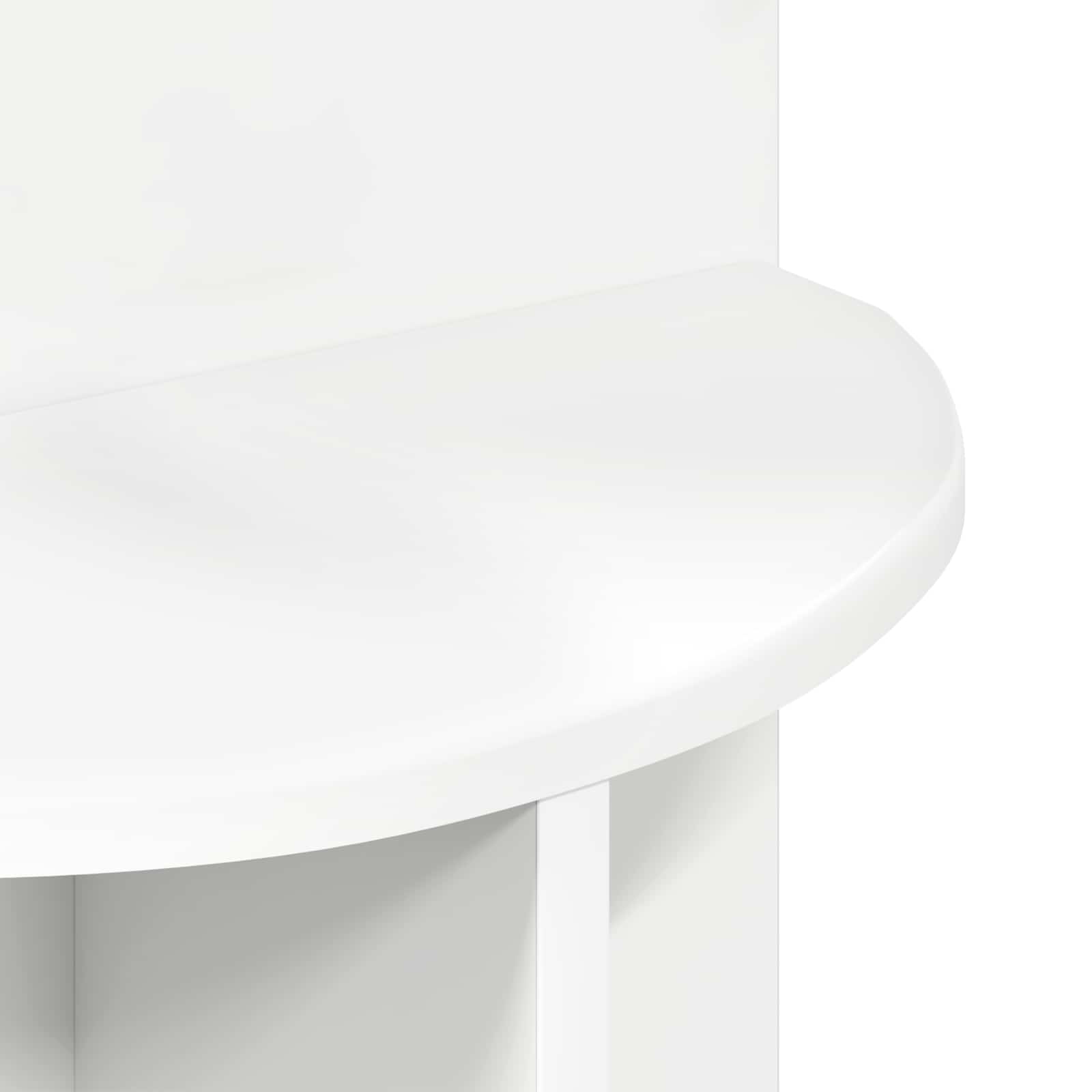 Bijzettafel met opslag Wit Ø 39,5 x 55 cm Bewerkt hout is nu te koop bij PeponiXL, paradijselijk wonen!