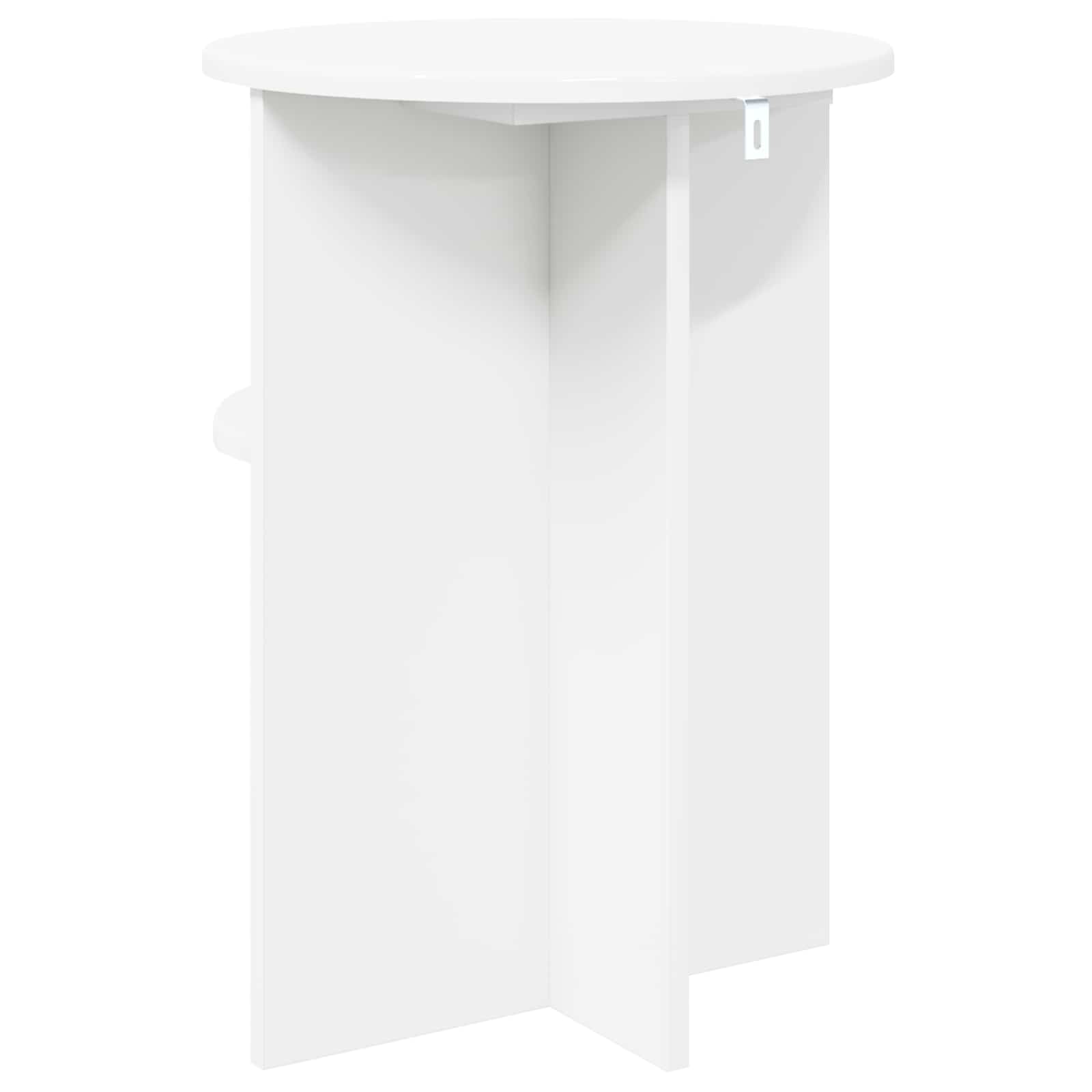 Bijzettafel met opslag Wit Ø 39,5 x 55 cm Bewerkt hout is nu te koop bij PeponiXL, paradijselijk wonen!