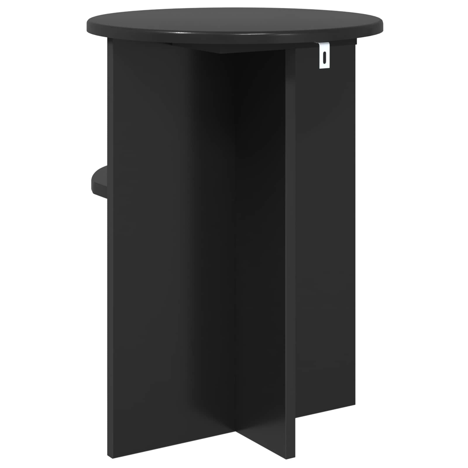 Bijzettafel met opslag Zwart eiken Ø 39,5 x 55 cm Bewerkt hout is nu te koop bij PeponiXL, paradijselijk wonen!