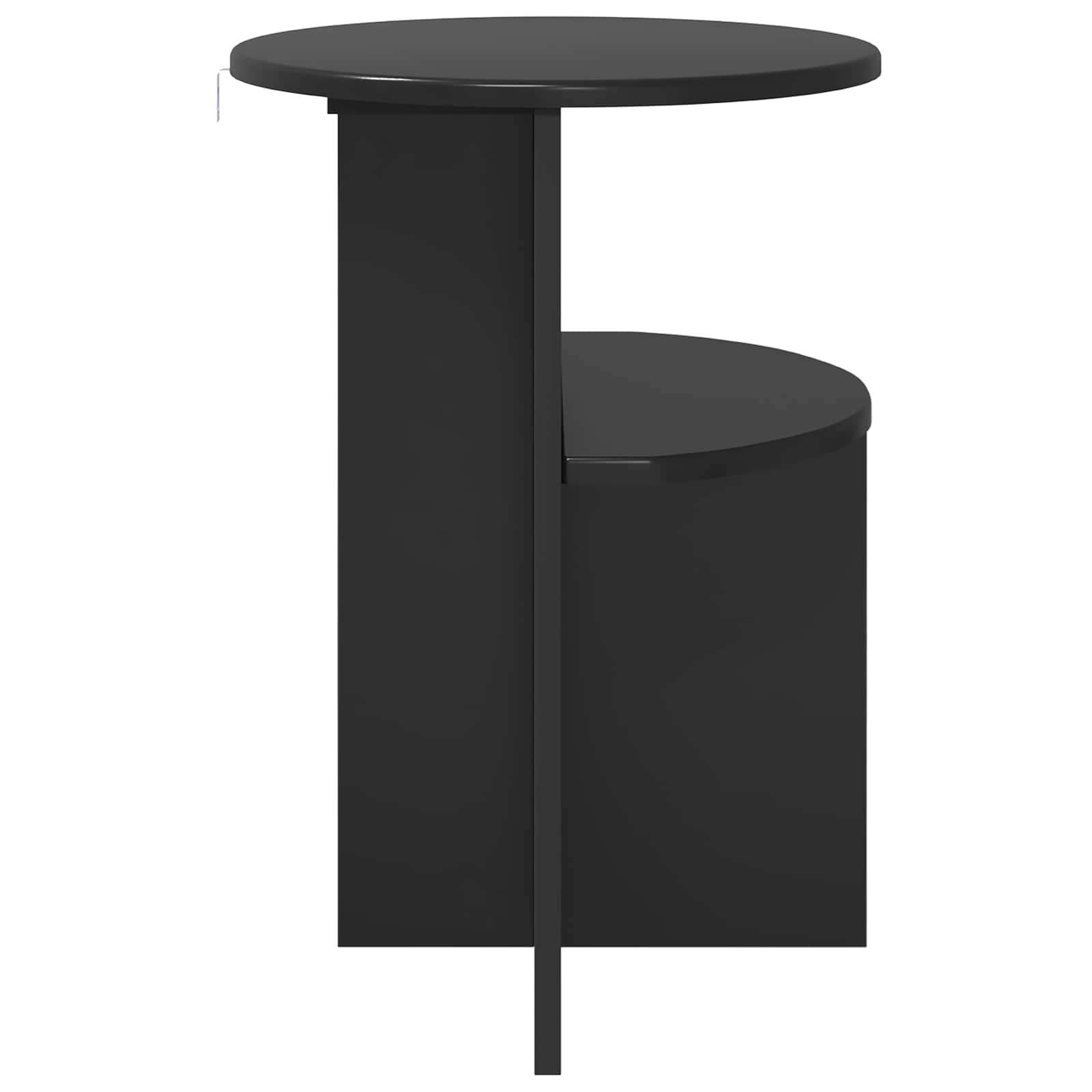 Bijzettafel met opslag Zwart eiken Ø 39,5 x 55 cm Bewerkt hout is nu te koop bij PeponiXL, paradijselijk wonen!