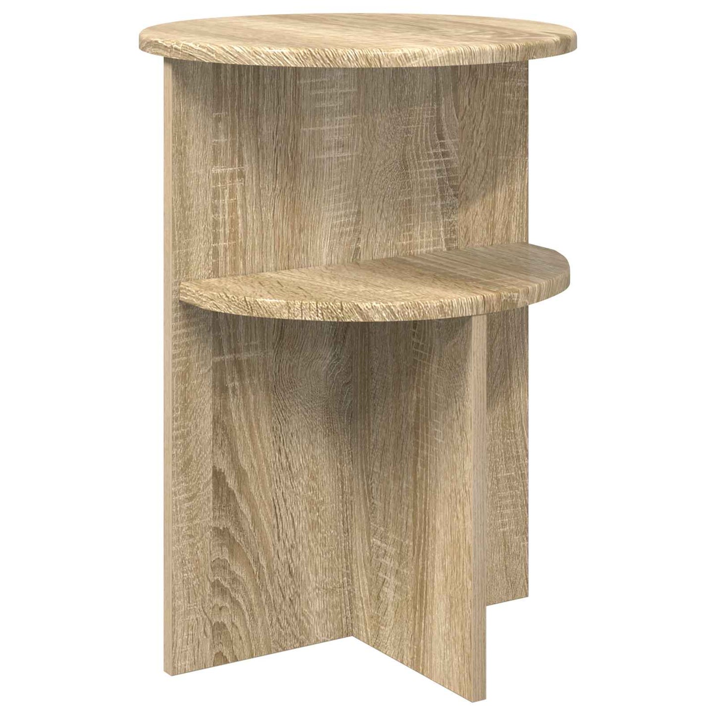 Bijzettafel met opslag Sonoma Eiken Ø 39,5 x 55 cm Bewerkt hout is nu te koop bij PeponiXL, paradijselijk wonen!