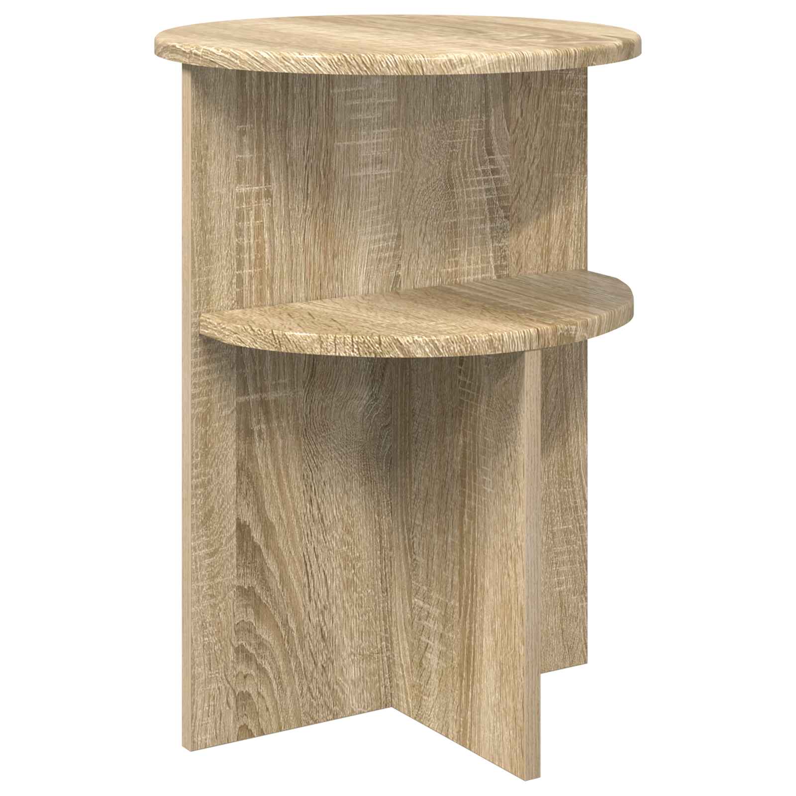 Bijzettafel met opslag Sonoma Eiken Ø 39,5 x 55 cm Bewerkt hout is nu te koop bij PeponiXL, paradijselijk wonen!