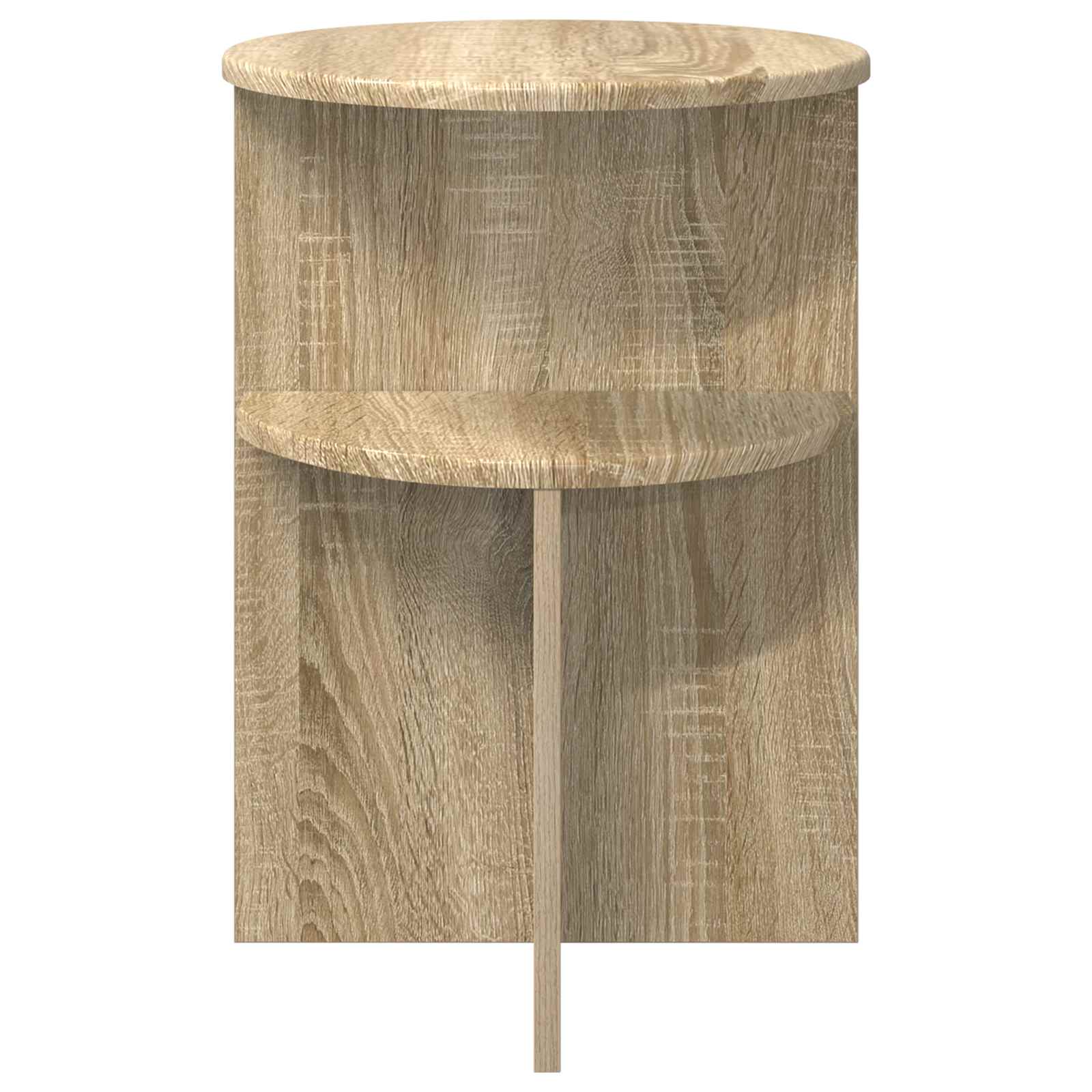 Bijzettafel met opslag Sonoma Eiken Ø 39,5 x 55 cm Bewerkt hout is nu te koop bij PeponiXL, paradijselijk wonen!