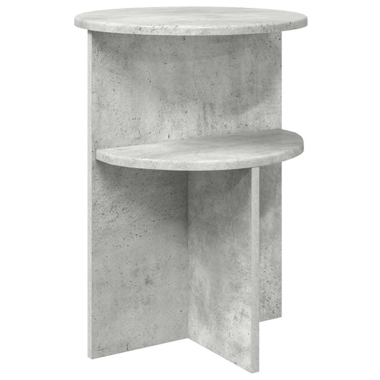 Bijzettafel met opslag Betongrijs Ø 39,5 x 55 cm Bewerkt hout is nu te koop bij PeponiXL, paradijselijk wonen!