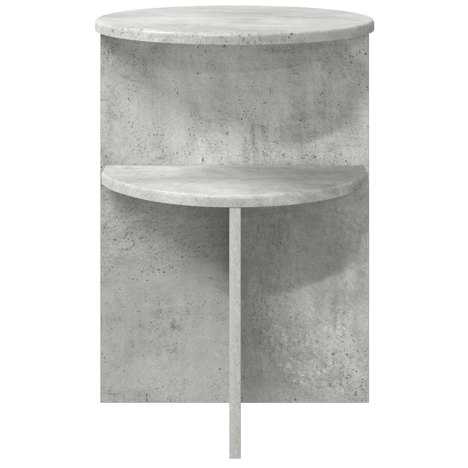 Bijzettafel met opslag Betongrijs Ø 39,5 x 55 cm Bewerkt hout is nu te koop bij PeponiXL, paradijselijk wonen!