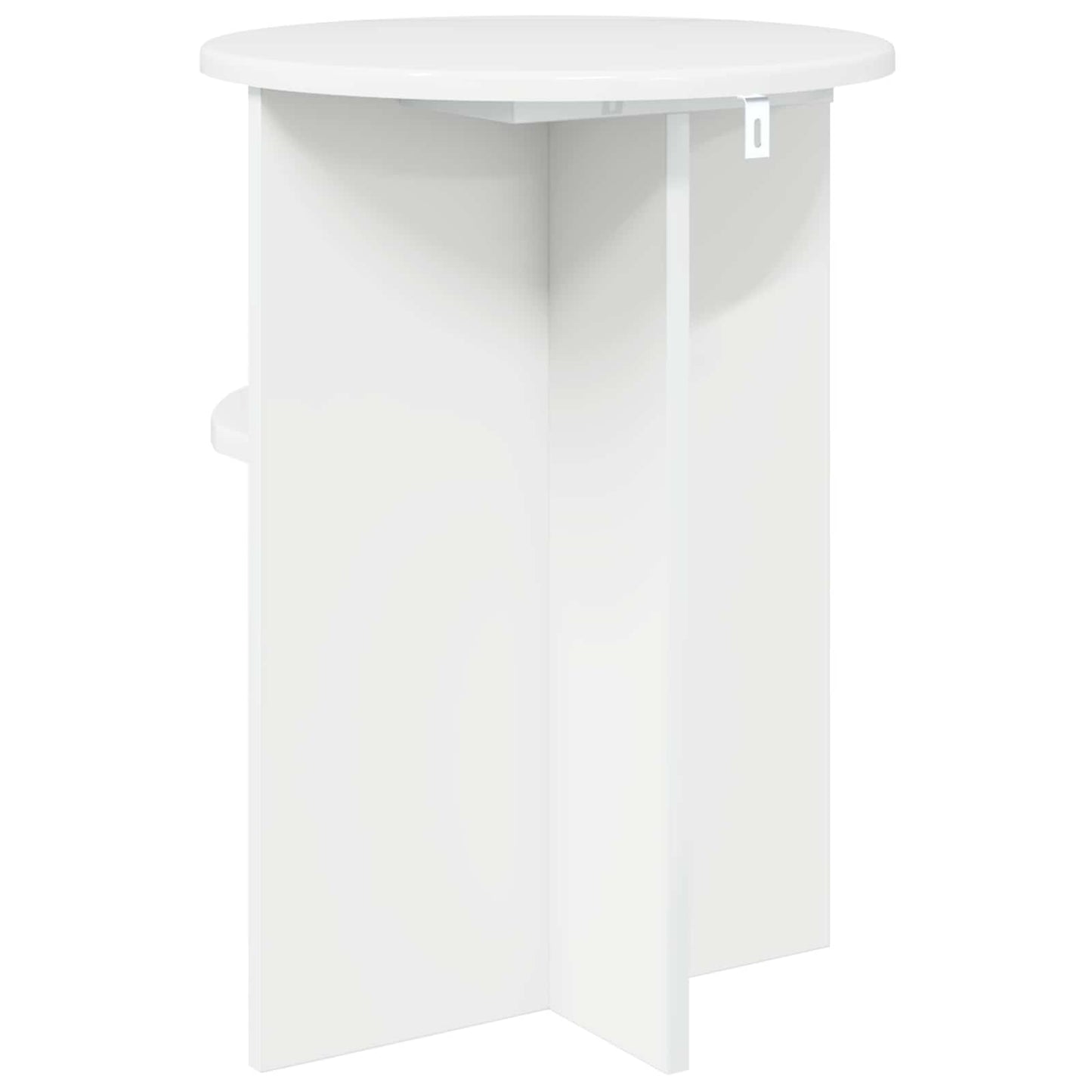 Bijzettafel Hoogglans Wit Ø 39,5 x 55 cm Bewerkt hout is nu te koop bij PeponiXL, paradijselijk wonen!