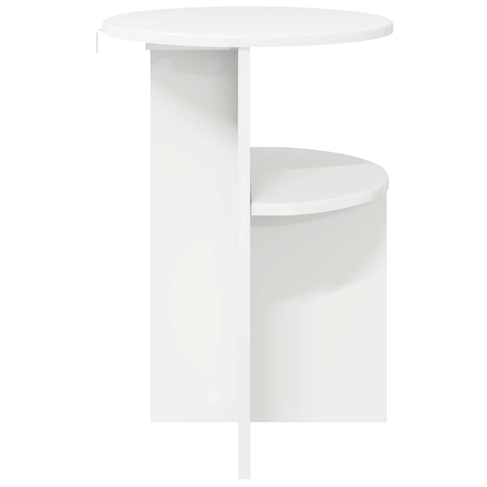 Bijzettafel Hoogglans Wit Ø 39,5 x 55 cm Bewerkt hout is nu te koop bij PeponiXL, paradijselijk wonen!