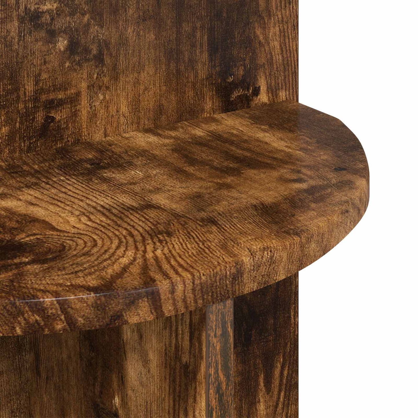 Bijzettafel Gerookt eiken Ø 39,5 x 55 cm Bewerkt hout is nu te koop bij PeponiXL, paradijselijk wonen!