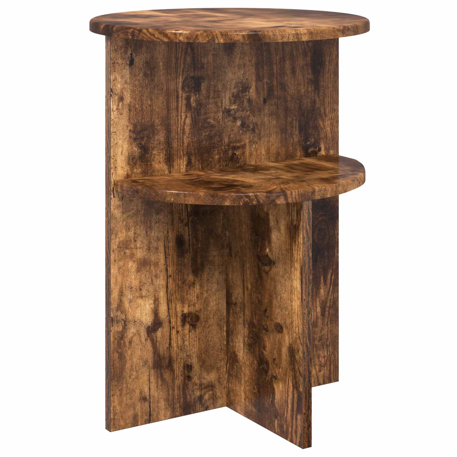 Bijzettafel Gerookt eiken Ø 39,5 x 55 cm Bewerkt hout is nu te koop bij PeponiXL, paradijselijk wonen!