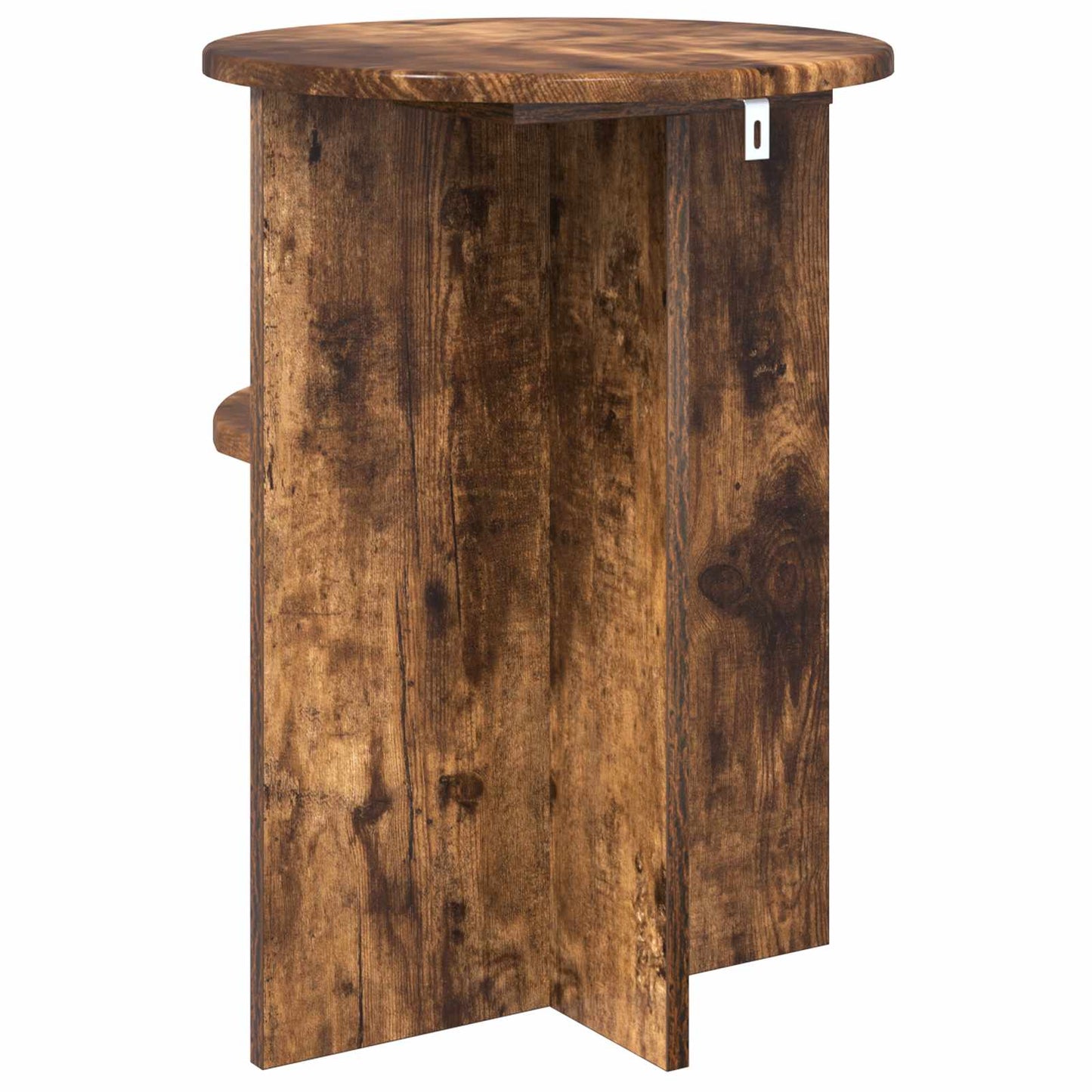 Bijzettafel Gerookt eiken Ø 39,5 x 55 cm Bewerkt hout is nu te koop bij PeponiXL, paradijselijk wonen!