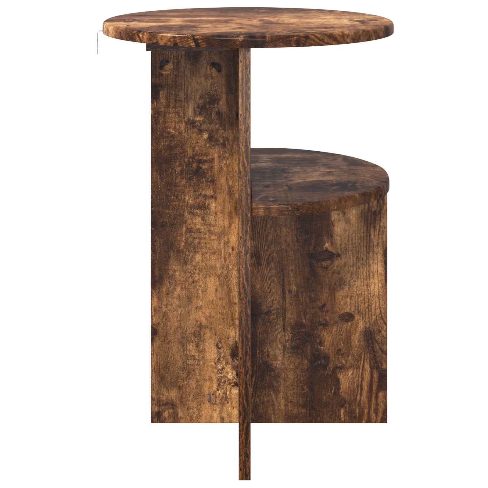 Bijzettafel Gerookt eiken Ø 39,5 x 55 cm Bewerkt hout is nu te koop bij PeponiXL, paradijselijk wonen!