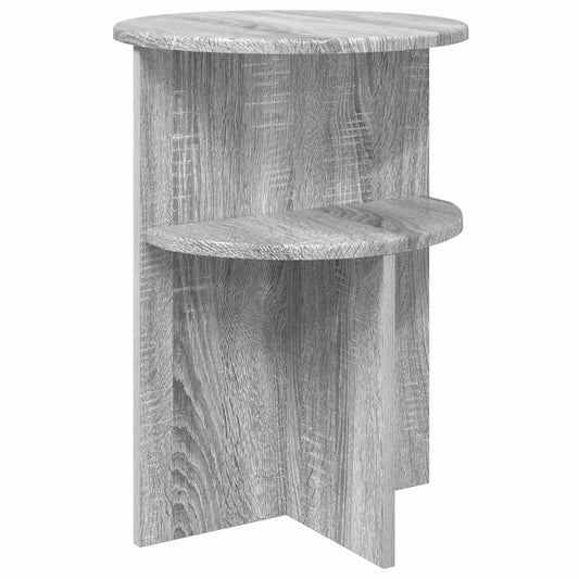 Bijzettafel met opslag Grijs sonoma Ø 39,5 x 55 cm Bewerkt hout is nu te koop bij PeponiXL, paradijselijk wonen!