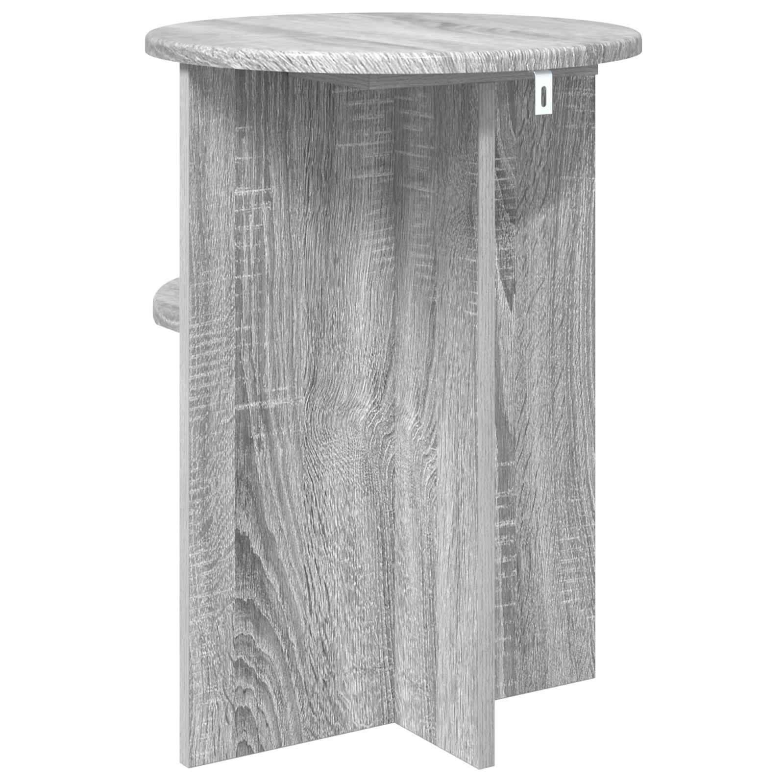 Bijzettafel met opslag Grijs sonoma Ø 39,5 x 55 cm Bewerkt hout is nu te koop bij PeponiXL, paradijselijk wonen!