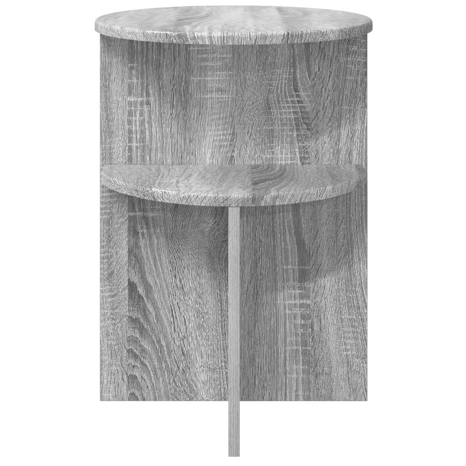 Bijzettafel met opslag Grijs sonoma Ø 39,5 x 55 cm Bewerkt hout is nu te koop bij PeponiXL, paradijselijk wonen!