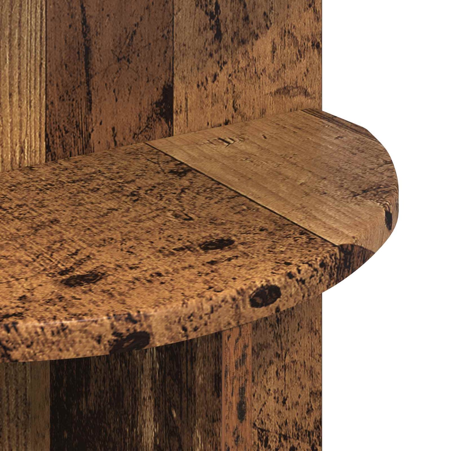 Bijzettafel met opslag Oud hout Ø 39,5 x 55 cm Bewerkt hout is nu te koop bij PeponiXL, paradijselijk wonen!