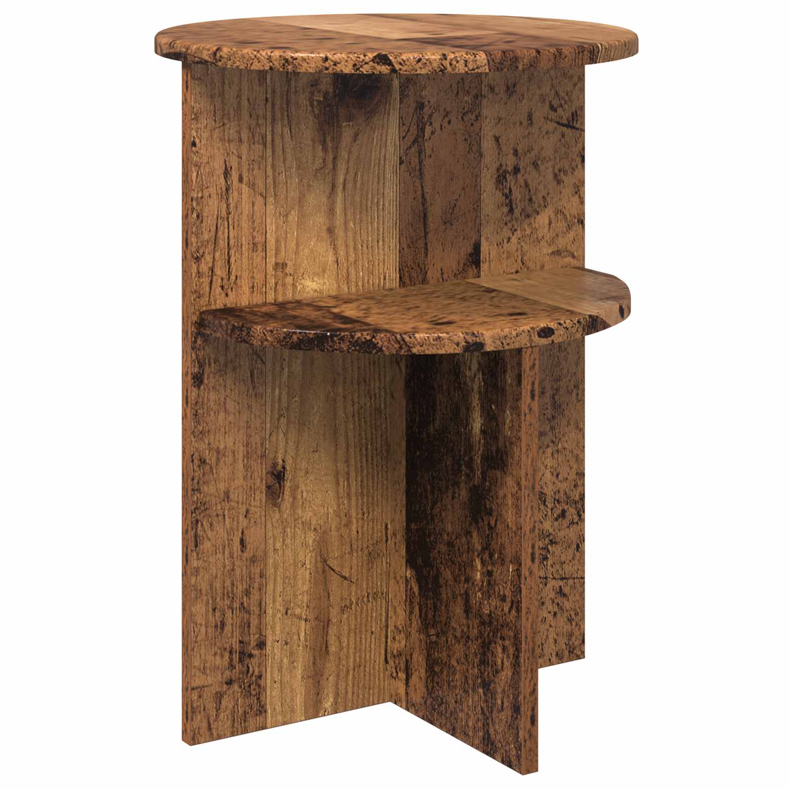 Bijzettafel met opslag Oud hout Ø 39,5 x 55 cm Bewerkt hout is nu te koop bij PeponiXL, paradijselijk wonen!