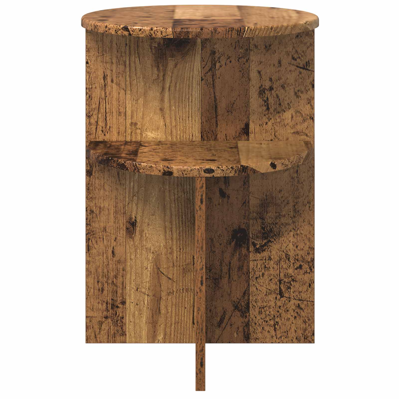 Bijzettafel met opslag Oud hout Ø 39,5 x 55 cm Bewerkt hout is nu te koop bij PeponiXL, paradijselijk wonen!