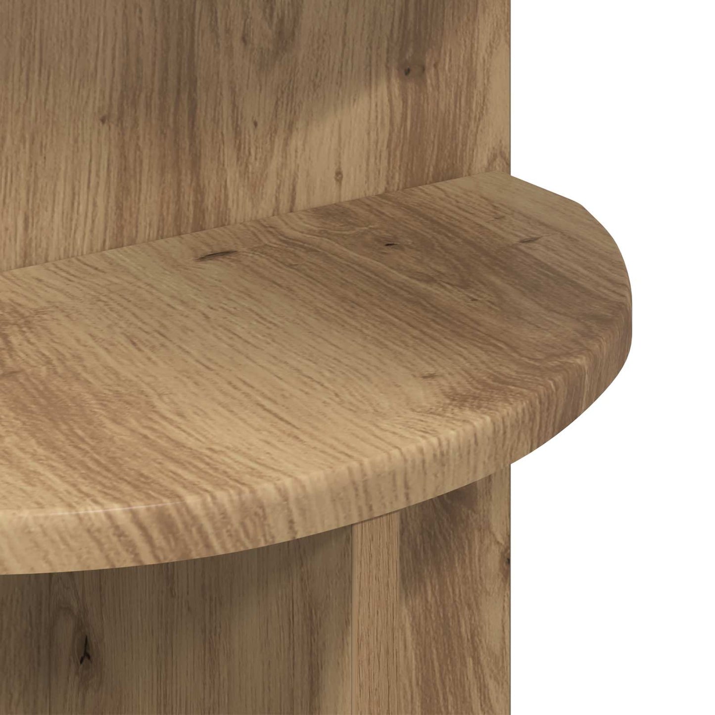Bijzettafel Artisanaal eiken Ø 39,5 x 55 cm Bewerkt hout is nu te koop bij PeponiXL, paradijselijk wonen!