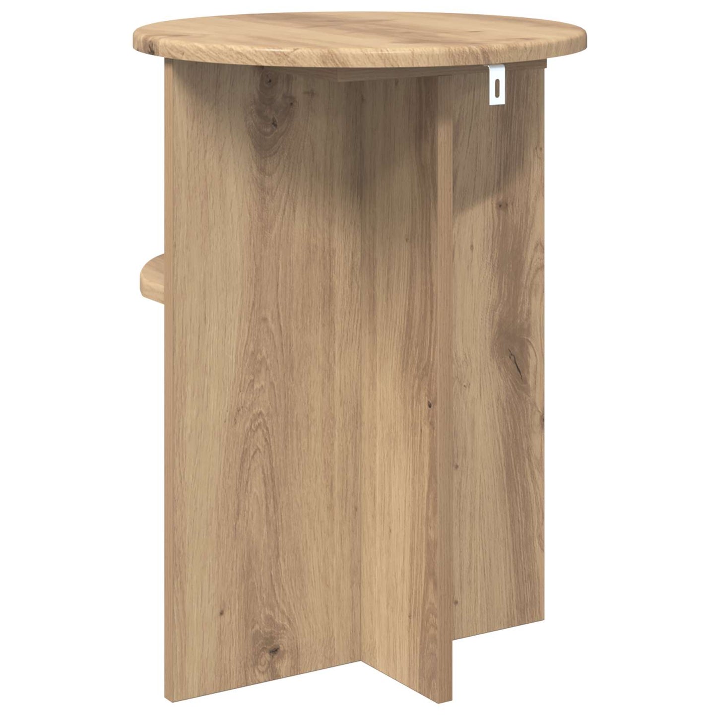Bijzettafel Artisanaal eiken Ø 39,5 x 55 cm Bewerkt hout is nu te koop bij PeponiXL, paradijselijk wonen!