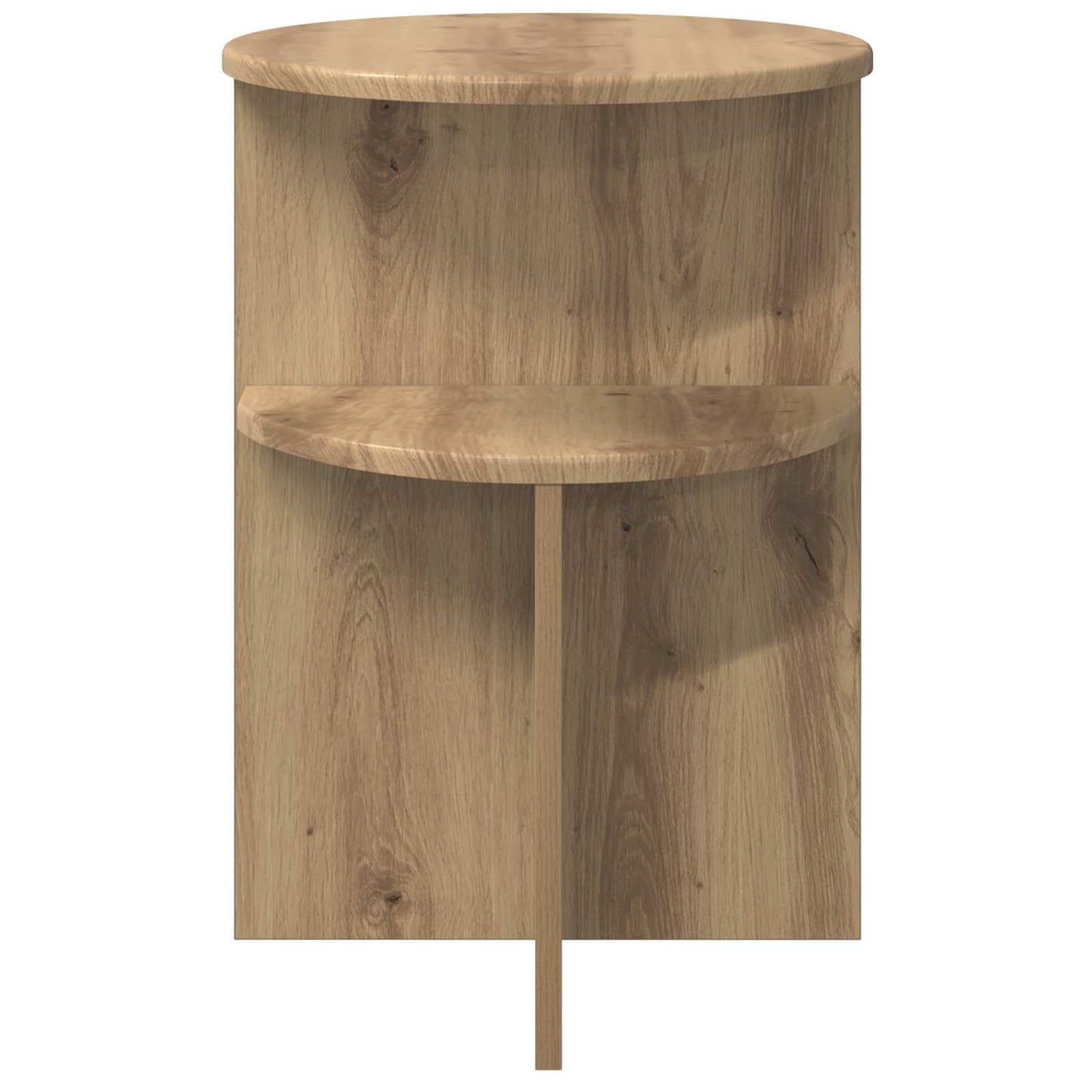 Bijzettafel Artisanaal eiken Ø 39,5 x 55 cm Bewerkt hout is nu te koop bij PeponiXL, paradijselijk wonen!
