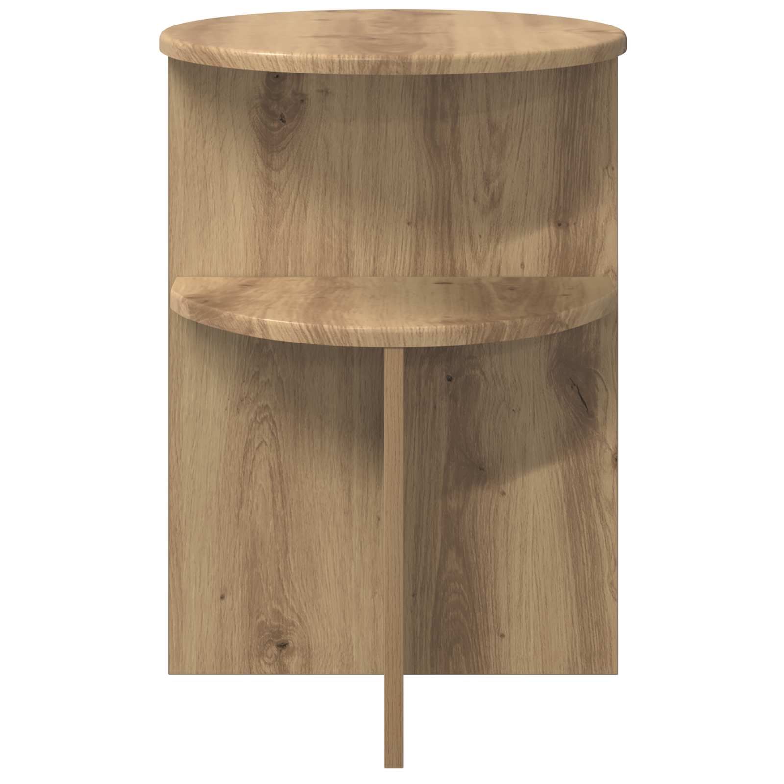 Bijzettafel Artisanaal eiken Ø 39,5 x 55 cm Bewerkt hout is nu te koop bij PeponiXL, paradijselijk wonen!