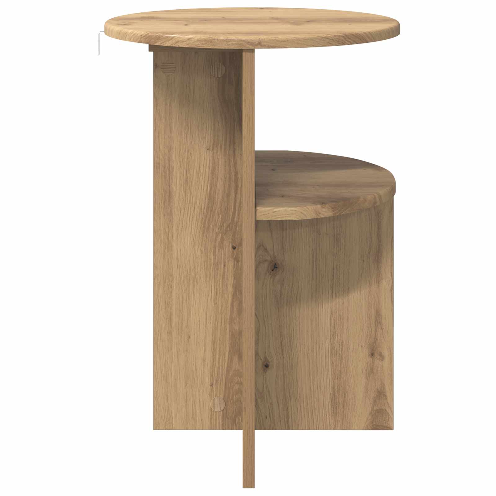 Bijzettafel Artisanaal eiken Ø 39,5 x 55 cm Bewerkt hout is nu te koop bij PeponiXL, paradijselijk wonen!