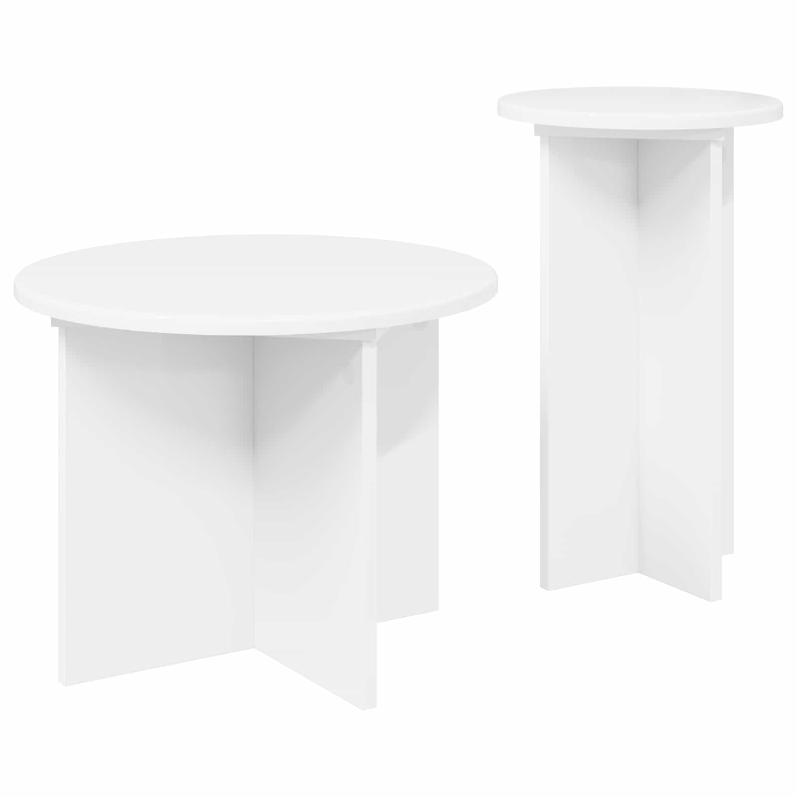 Bijzettafelset met opslag 2 pcs Wit Bewerkt hout is nu te koop bij PeponiXL, paradijselijk wonen!