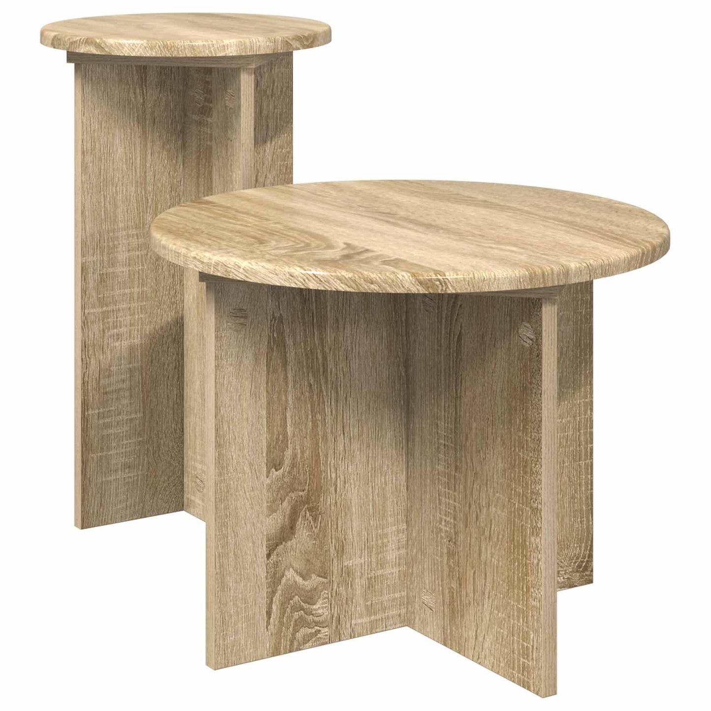 Bijzettafelset met opslag 2 pcs Sonoma Eiken Bewerkt hout is nu te koop bij PeponiXL, paradijselijk wonen!