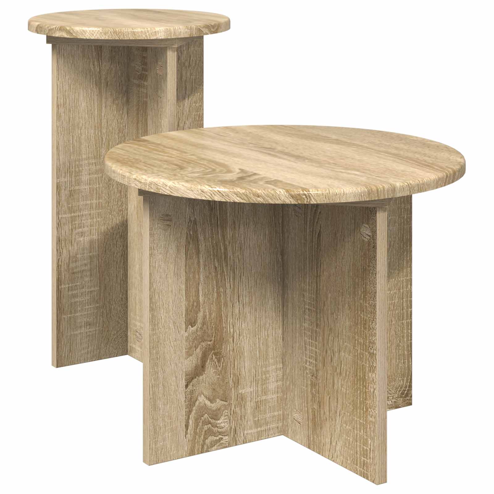 Bijzettafelset met opslag 2 pcs Sonoma Eiken Bewerkt hout is nu te koop bij PeponiXL, paradijselijk wonen!
