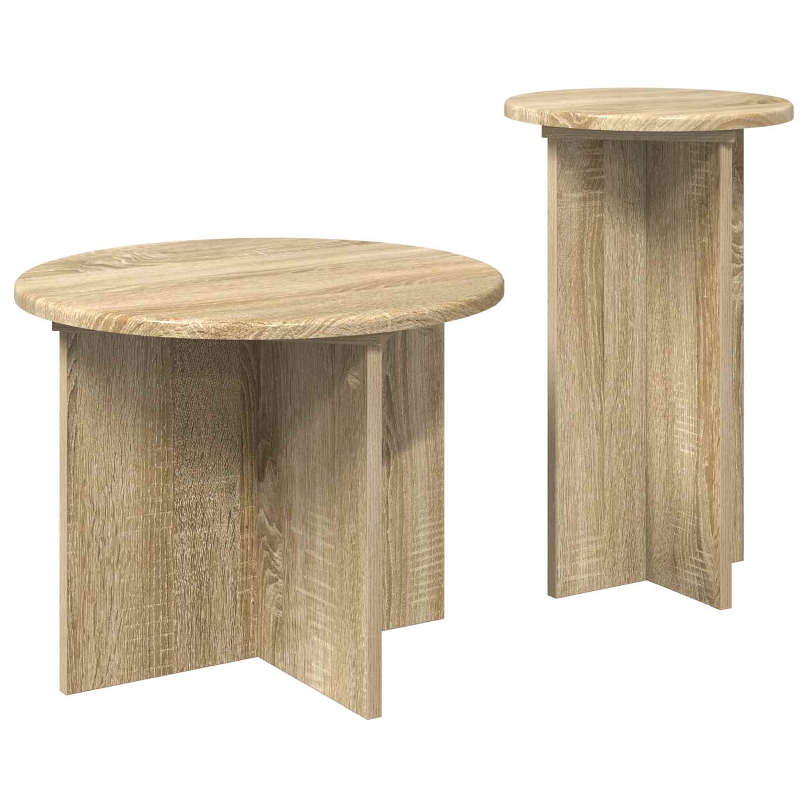 Bijzettafelset met opslag 2 pcs Sonoma Eiken Bewerkt hout is nu te koop bij PeponiXL, paradijselijk wonen!