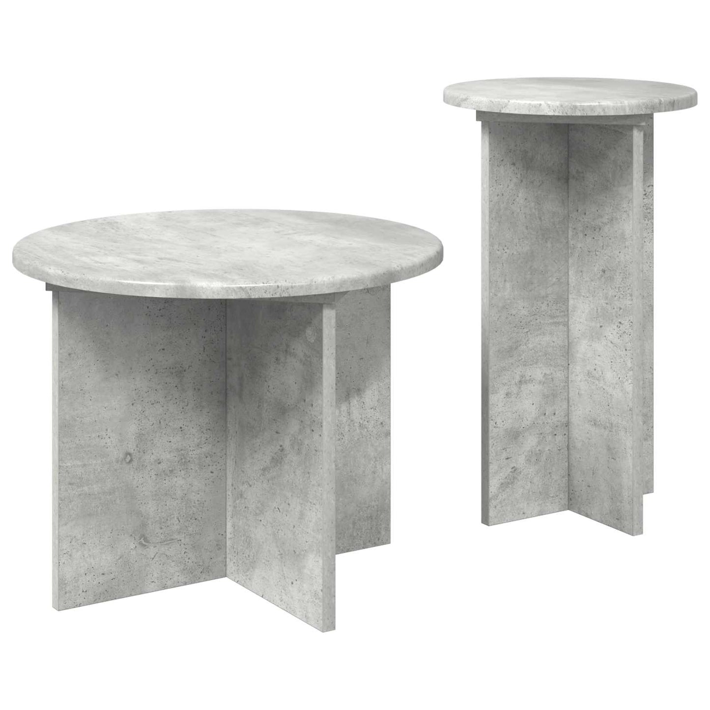Bijzettafelset met opslag 2 pcs Betongrijs Bewerkt hout is nu te koop bij PeponiXL, paradijselijk wonen!