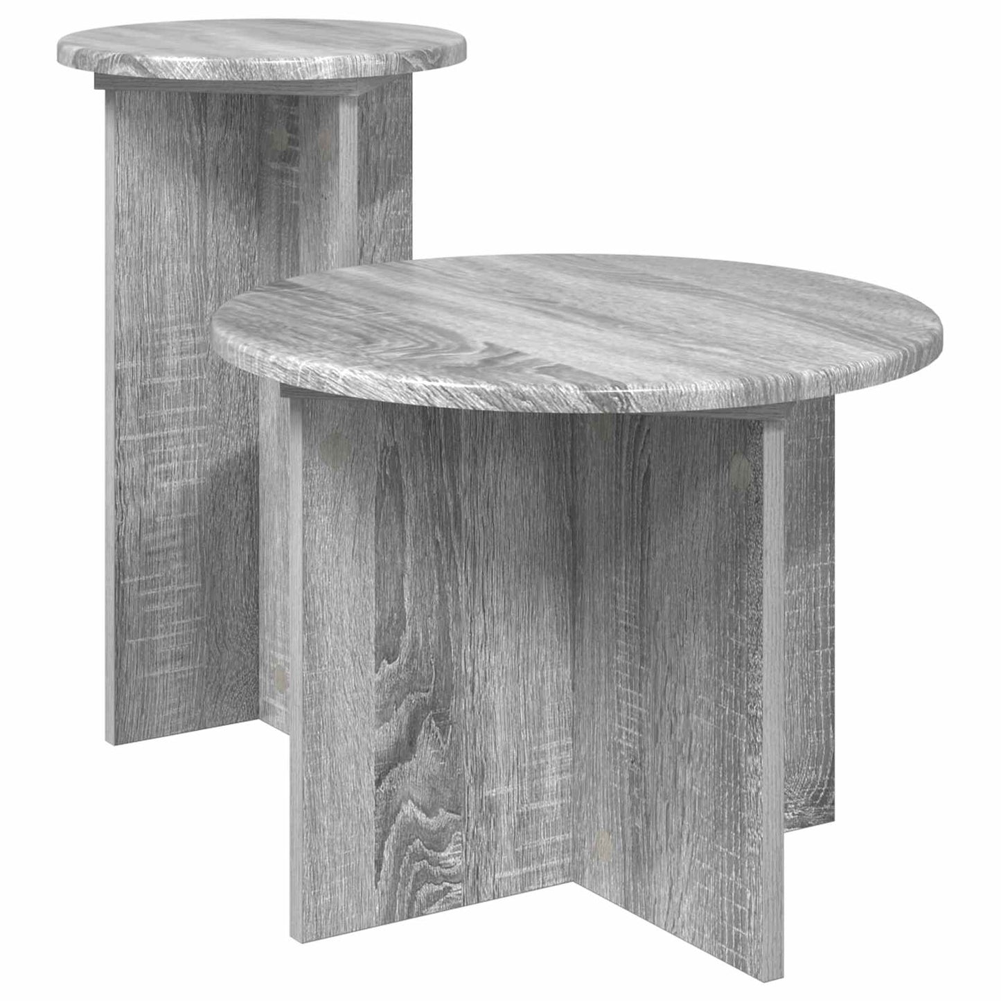 Bijzettafelset met opslag 2 pcs Grijs sonoma Bewerkt hout is nu te koop bij PeponiXL, paradijselijk wonen!