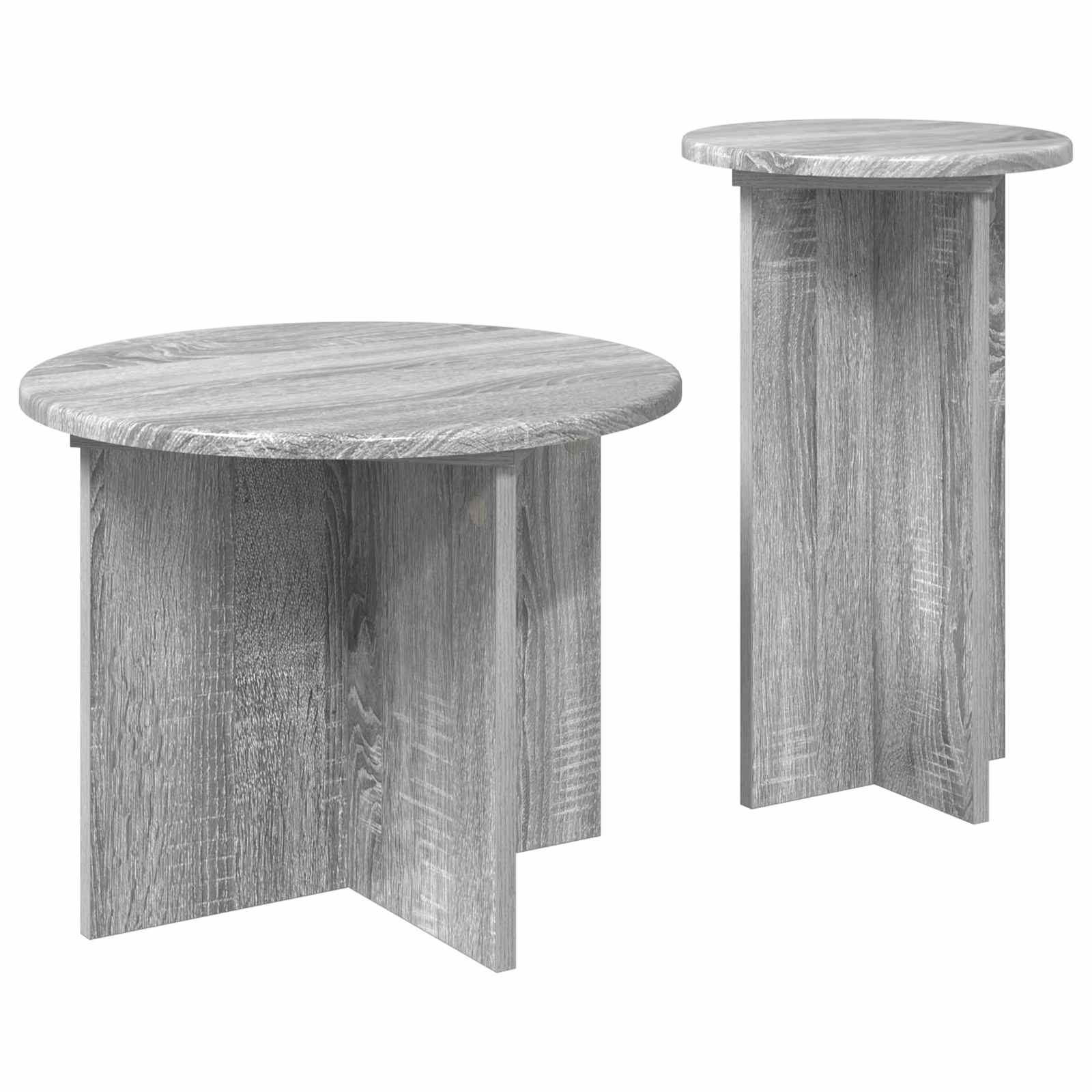 Bijzettafelset met opslag 2 pcs Grijs sonoma Bewerkt hout is nu te koop bij PeponiXL, paradijselijk wonen!