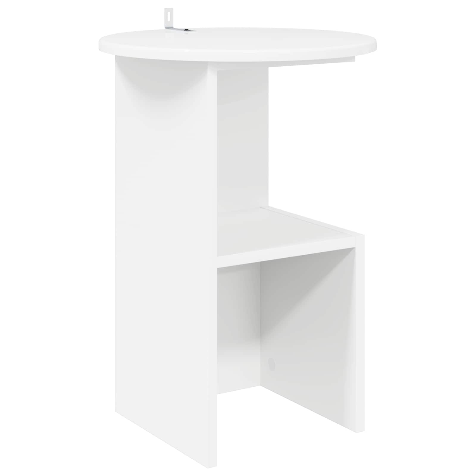 Bijzettafel Wit Ø 39,5 x 55 cm Bewerkt hout is nu te koop bij PeponiXL, paradijselijk wonen!