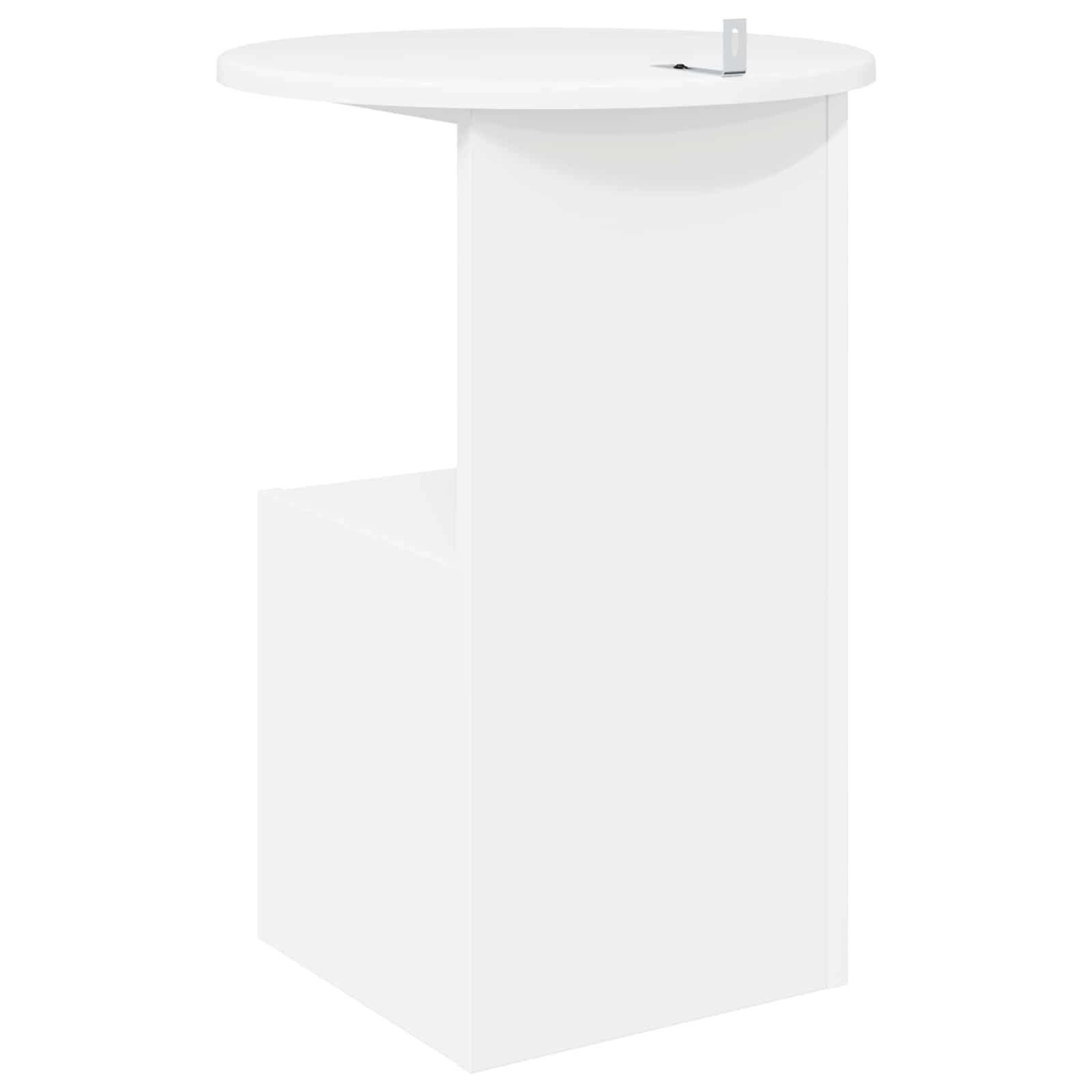 Bijzettafel Wit Ø 39,5 x 55 cm Bewerkt hout is nu te koop bij PeponiXL, paradijselijk wonen!