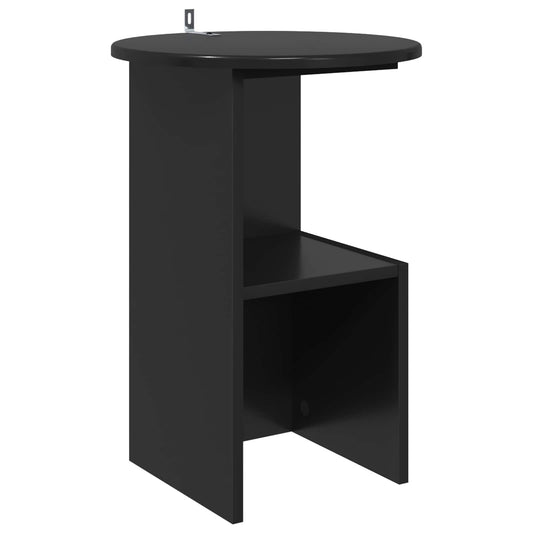 Bijzettafel Zwart eiken Ø 39,5 x 55 cm Bewerkt hout is nu te koop bij PeponiXL, paradijselijk wonen!